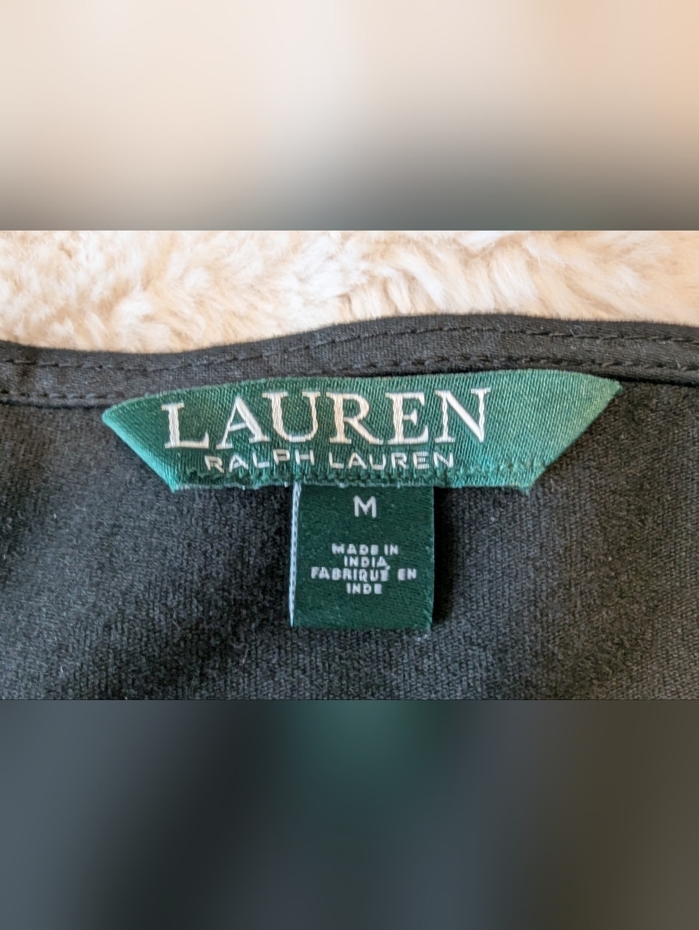 Ralph Lauren Black Short-Sleeve Eyelet Yoke Tee - Picture 5 of 6